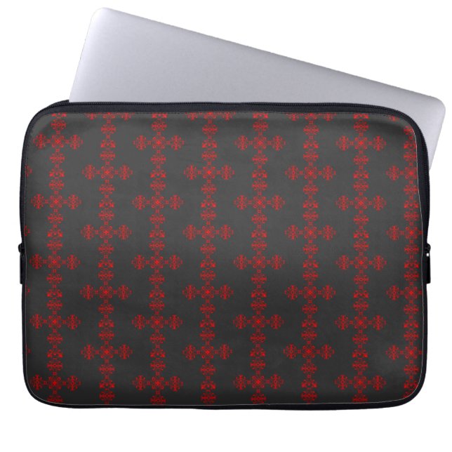 Capa Para Notebook Cruz com ornamento vermelho (Frente)