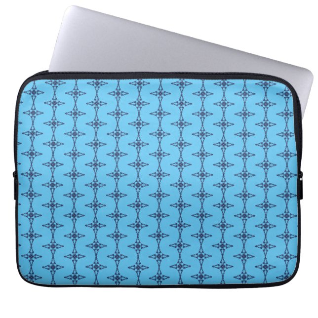 Capa Para Notebook Cruz Cristã em Arte Azul Celestial (Frente)