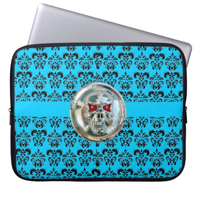 Capa Para Notebook CRUZADORES DE CRÂNIO ESCURO azul (Frente)