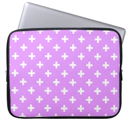Capa Para Notebook Cruzes brancas de polca em lilac
