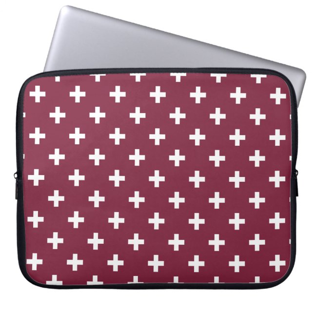 Capa Para Notebook Cruzes de polca branca em amoreira (Frente)