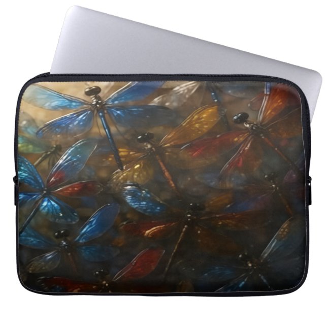 Capa Para Notebook Crystal Dragonflies Laptop Sleeve (Frente)