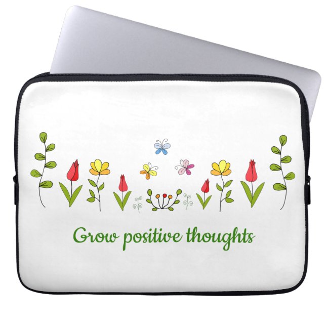 Capa Para Notebook Cultivar flores de pensamentos positivos (Frente)