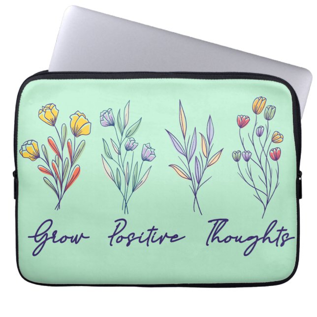 Capa Para Notebook Cultivar Pensamentos Positivos Plantas Florais De  (Frente)