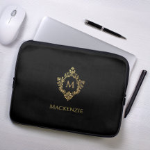 Cume Elegante Preto Monograma Ouro Falso Vintage