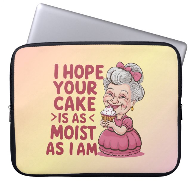 Capa Para Notebook Cupcake Engraçado Fazendo Vovó Cita Cupcake Lover (Frente)