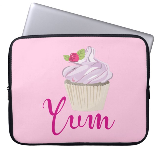 Capa Para Notebook Cupcake Rosa Sonhento com Yum Framboesa! (Frente)