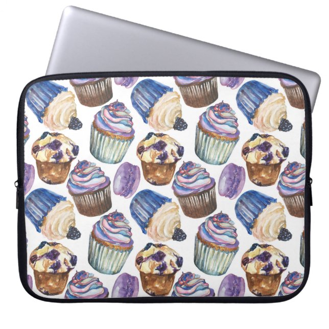 Capa Para Notebook Cupcakes de aquarela (Frente)