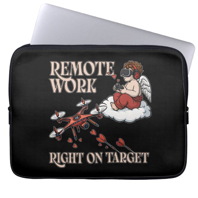 Capa Para Notebook Cupid Remote Work, Valentine’s Day (Frente)