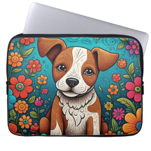 Capa Para Notebook Cuppy com Flores de Arte Folclórica