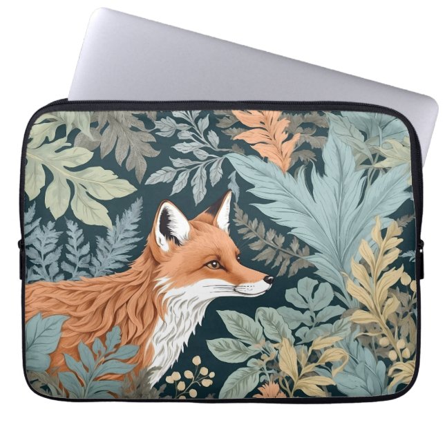 Capa Para Notebook Curiosa Fox Fern deixa William Morris inspirado (Frente)