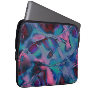 Capa Para Notebook Curvas confusas polidas de matizes cianos brilhant