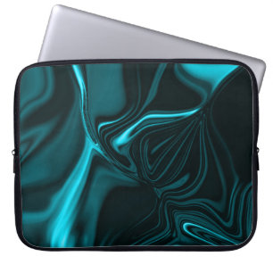 Capa Para Notebook Curvas em azul turquesa, profundo ou ciano.