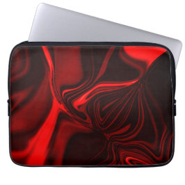 Capa Para Notebook Curvas vermelhas e ondulações sobre fundo escuro