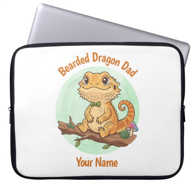 Capa Para Notebook Custom Bearded Dragon Dad Laptop Sleeve (Frente)