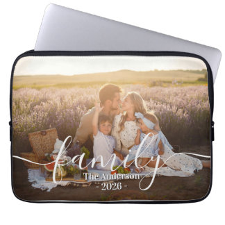 Capa Para Notebook Custom Family Photo -Personalized Last Name & Year