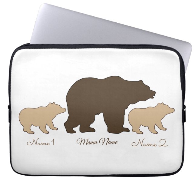 Capa Para Notebook Custom Mama Bear With 2 Kid Names Mothers Day Gift (Frente)