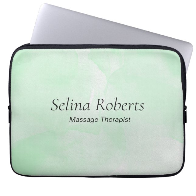 Capa Para Notebook Custom name green watercolor (Frente)