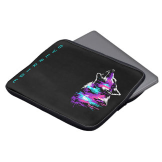 Capa Para Notebook Custom Name Override Glitch Wolf Cyberpunk Laptop 