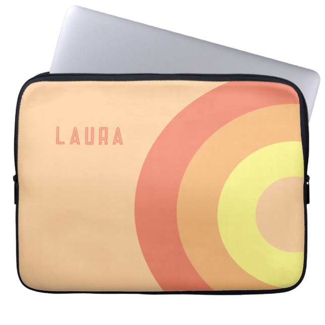 Capa Para Notebook Custom name Rainbow Target – pink, Peach  (Frente)