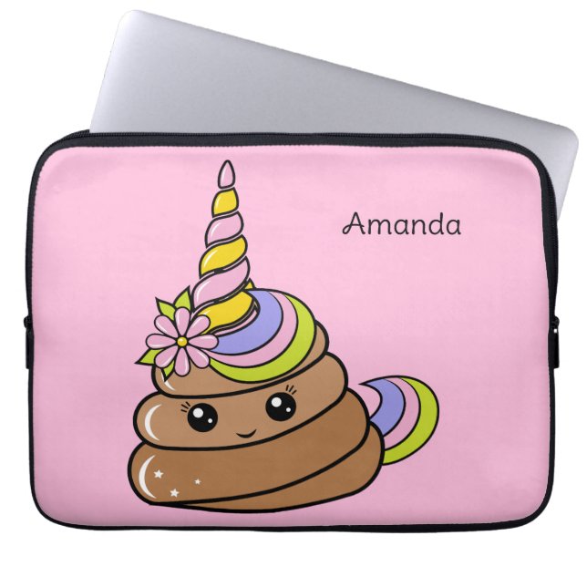 Capa Para Notebook Custom Name Unicorn Poop (Frente)