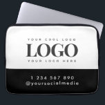 Capa Para Notebook Custom Rectangle Logo & Text Business Company<br><div class="desc">Promote your business with this cool laptop sleeve,  featuring custom logo,  social media & phone. Easily add your details by clicking on the "personalize" option.</div>