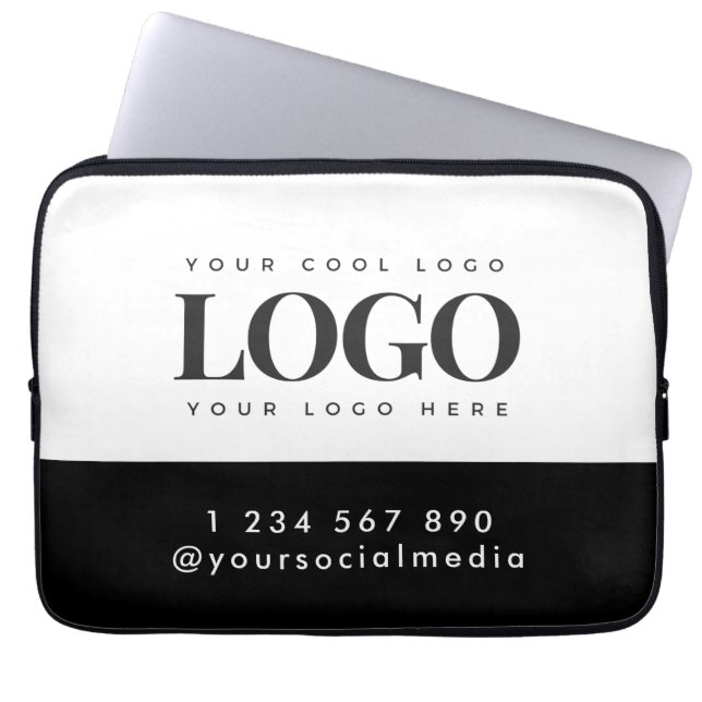 Capa Para Notebook Custom Rectangle Logo & Text Business Company (Frente)