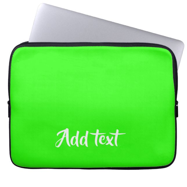 Capa Para Notebook Custom text bright green plain (Frente)