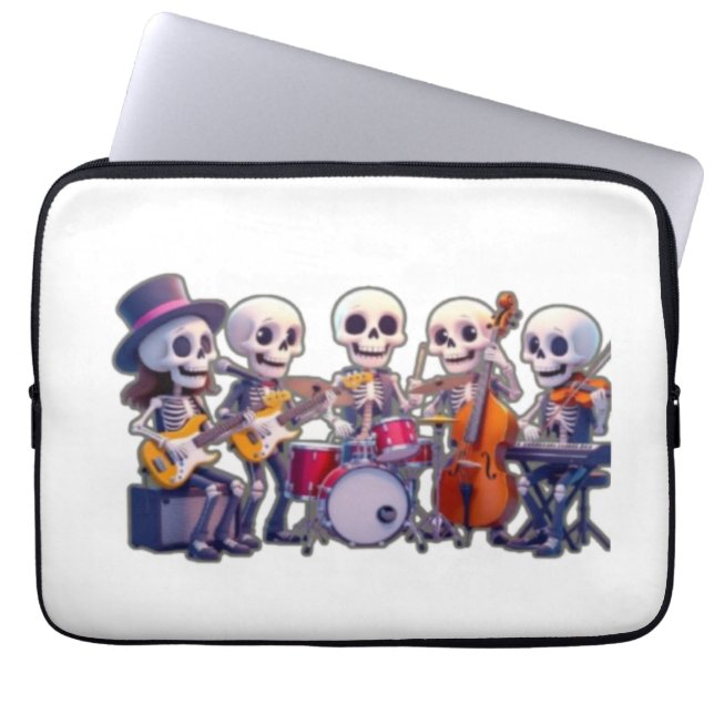 Capa Para Notebook Cute 3D Skeleton Music Band – Adorable Cartoon Con (Frente)