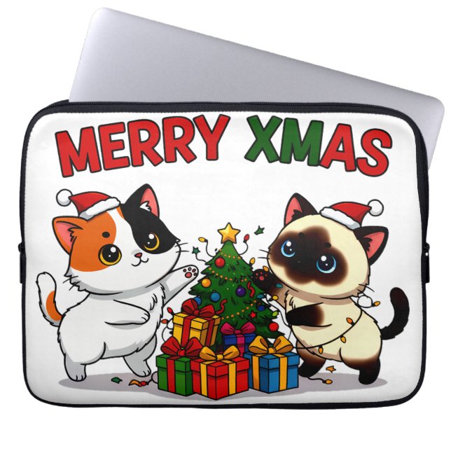 Capa Para Notebook Cute Calico & Siamese Kitten Gift (Frente)