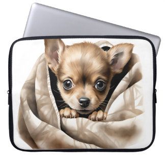 CAPA PARA NOTEBOOK CUTE CHIHUAHUA BOMBA EM BRANCO