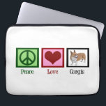 Capa Para Notebook Cute Corgi<br><div class="desc">Um sinal de paz,  coração,  e um belo córrego.</div>