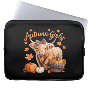 Capa Para Notebook Cute Highland Cow Queda Autumn Girling Ação de Gra