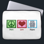 Capa Para Notebook Cute Hippo<br><div class="desc">Peace Love Hippos</div>