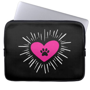 Capa Para Notebook Cute I Love My Dog Puppy Cat Paw Heart
