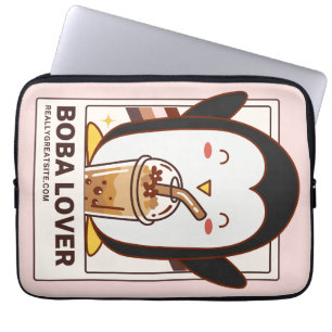 Capa Para Notebook Cute Kawaii Penguin Boba Lover