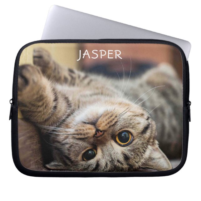 Capa Para Notebook Cute Kitty Cat Personalized Laptop Sleeve (Frente)