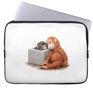 Capa Para Notebook Cute Monkey Plush Laptop Sleeve Cozy Aesthetic Ani
