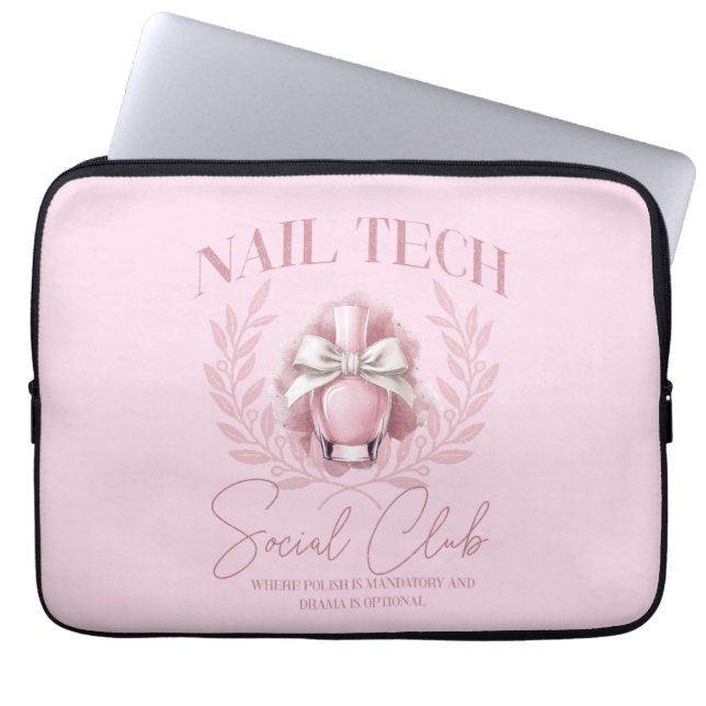 Capa Para Notebook Cute Nail Tech Coquette Nail Clube Social Polonês (Frente)