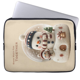 Capa Para Notebook Cute Needle Felted Snowman Snowglobe