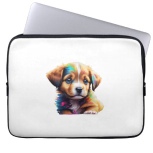Capa Para Notebook Cute Puppy Feita de Cores Líquidas