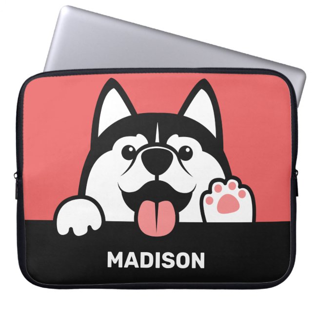 Capa Para Notebook Cute Siberian Husky — Bolsa de laptop (Frente)
