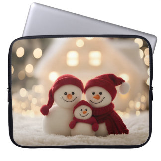 Capa Para Notebook Cute Snowman Family Winter Christmas