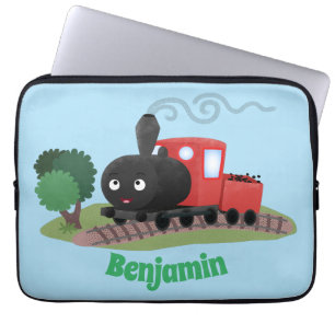 Capa Para Notebook Cute steam train locomotive cartoon illustration