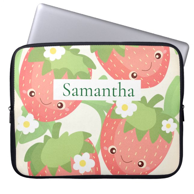 Capa Para Notebook Cute Strawberry Garden  (Frente)