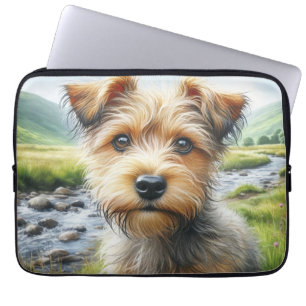 Capa Para Notebook Cute Terrier in Watercolor