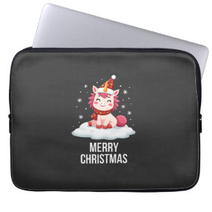 Capa Para Notebook Cute unicórnio chapéu de Natal camiseta de Natal d