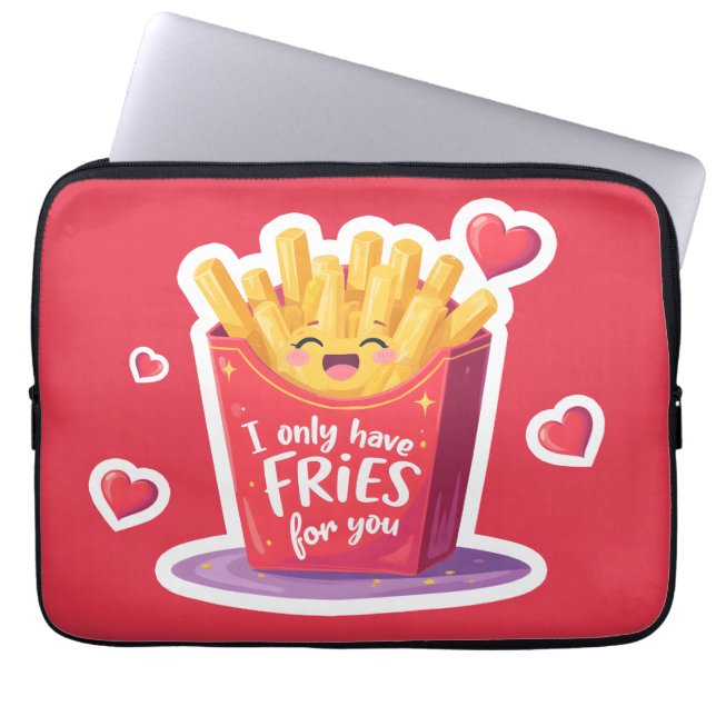 Capa Para Notebook Cute Valentine French Fries Pun (Frente)