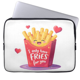 Capa Para Notebook Cute Valentine French Fries Pun