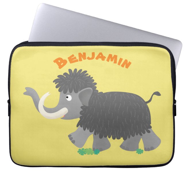 Capa Para Notebook Cute woolly mammoth cartoon illustration (Frente)